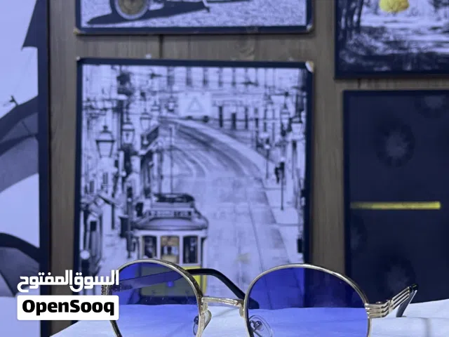 نظارة ريترو دائرية كلاسيك - عدسات أزرق متدرج مميزة جداً