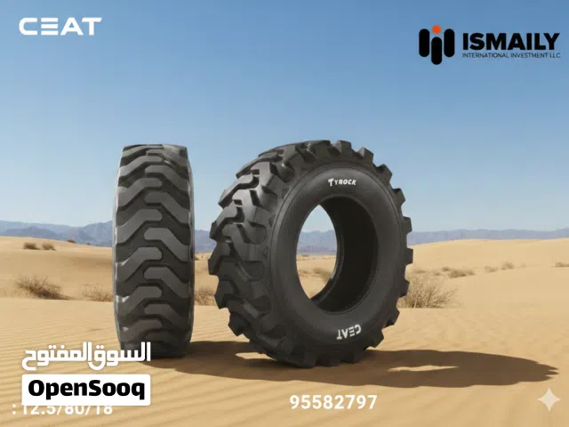 إطار CEAT هندي لـ JCB 3CX، مقاس 12.5/80/18، أداء شاق، ثبات عالٍ وضمان سنة.