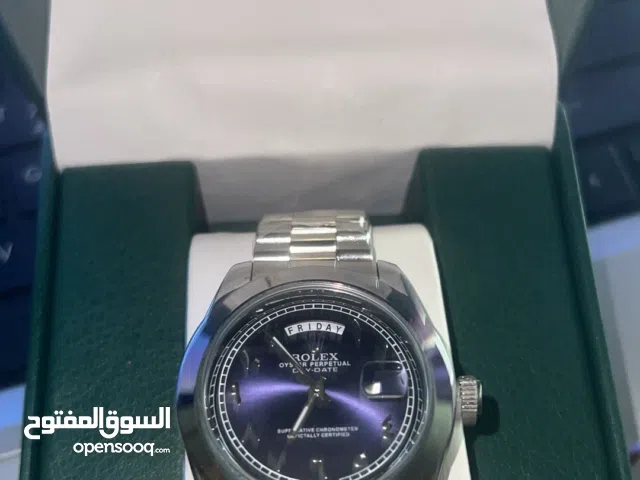 ساعة Day-Date ستايل رولكس ارقام عربيه – جديدة – لون أزرق