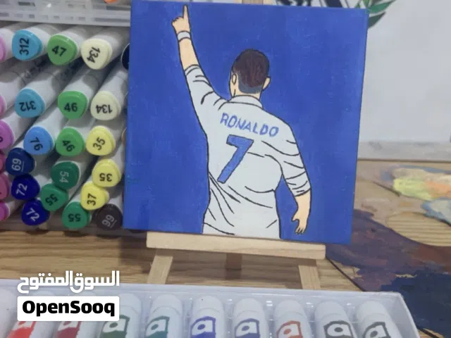 لوحات كانفس على حسب الطلب مقاس10×10 مع الستاند الخشب سعر الواحد 3.5