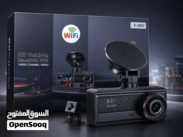 كاميرا سيارة DVR BlackBOX Vehicle HD ثلاثية القنوات مع WiFi