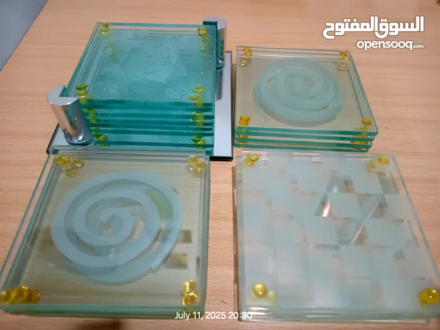 New and elegant 4 sets of glass coasters, 1 set has 6 coasters, 3 sets have 4 coasters