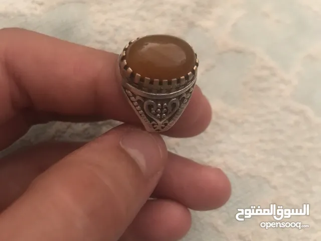خاتم ملكي فضة 925 حجر كريم شرف الشمس