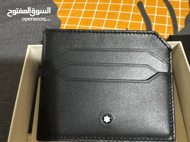 Card holder mont blanc محفظه رجالي جلد ماركة ايطاليه اسود جودة ممتازه وجديد