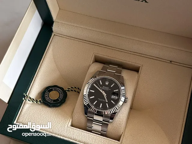 Rolex Date-just 41mm black dial fluted bezel 2024 card brand new
