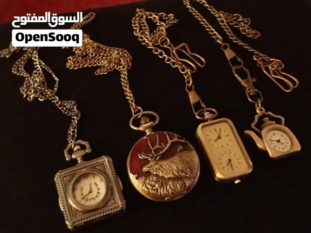 ساعات جيب كلاسيكية فخمة مطلية برونز