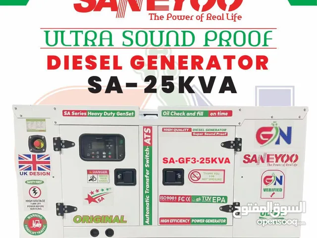 25KVA SANEYOO DIESEL GENERATOR SILENT TYPE WITH 100%COPPER WITH RADIATOR