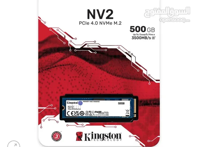 هاردسك ssd nv2 nvme kingston 500GB جديد اخر اصدار Pcie 4 بسعر حرق  27 دينار