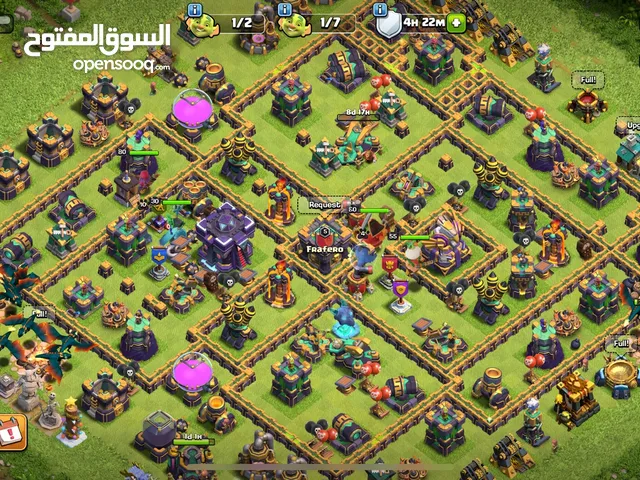 حساب كلاش اوف كلانس تاون 15 ماكس تاون 14 الجدران ماكس و الملك 80 الملكه 80 الأمر 55 البطله 30