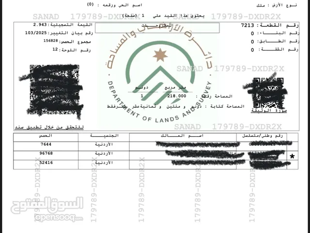 Residential Land for Sale in Amman Al Hashmi Al Shamali