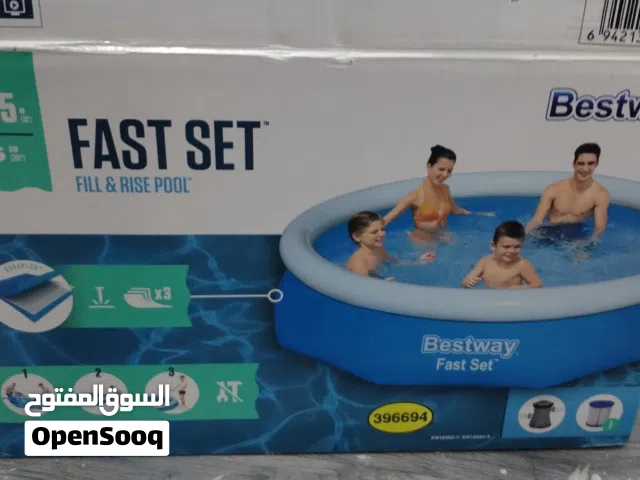 حوض سباحة بالفلتر شبه جديد مستعمل مره واحده فقط
