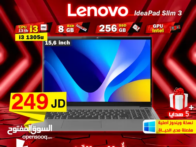 لابتوب لينوفو رام  8 جيجا laptop lenovo core i3 13th  ssd256