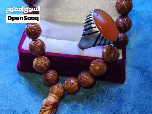 خاتم فضة عيار 1000 عقيق مشمشي تحفة تصميم راقي