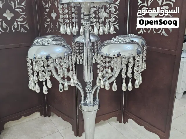 مزهرية فازه فضي وكريستال ارتفاع متر