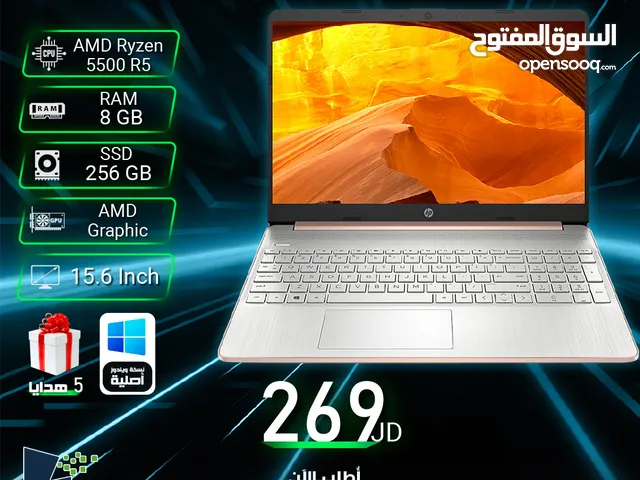 لابتوب  اتش بي رام 8 جيجا laptop HP AMD Ryzen r5 ssd256