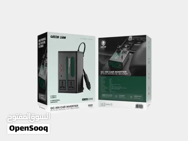 محول كهرباء السيارة GC-300 ويقوة PD 100W مع 7 مخارج وشحن سريع 300 واط