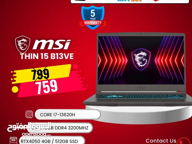 MSI LAPTOP CORE I7 12TH  لابتوب ام اس اي كور اي 7 جيل 12