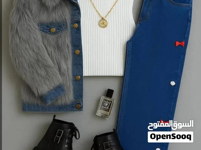 جاكت شتوي فرو مع جينز وبلوزة رقبه صوف وبنطلون بفيونكات وصافي سارع بطلب فالكميات محدودة