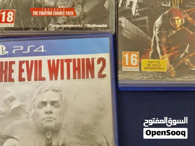 3 العاب بلاستيشن 4 The evil withen 1 The evil withen 2 Infamous second son ب 25 دينار فقط