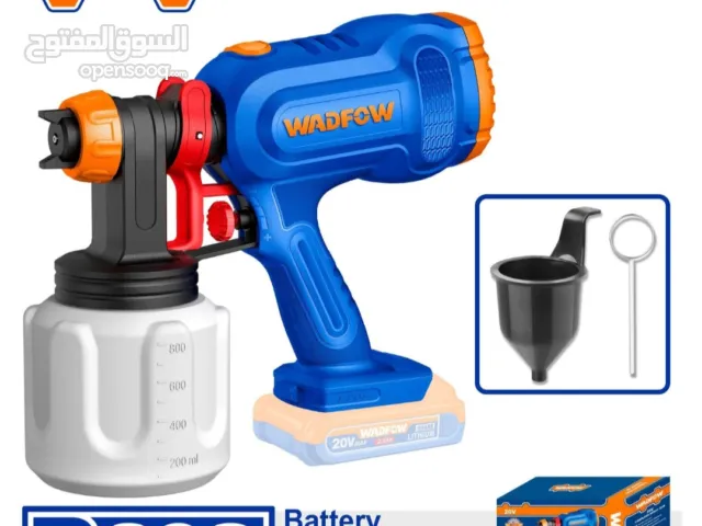 مسدس صبغ شحن 20 فولت ماركة وادفو موديل WSU3066  مع ملحقات بطارية وشاحنة نوع توتال