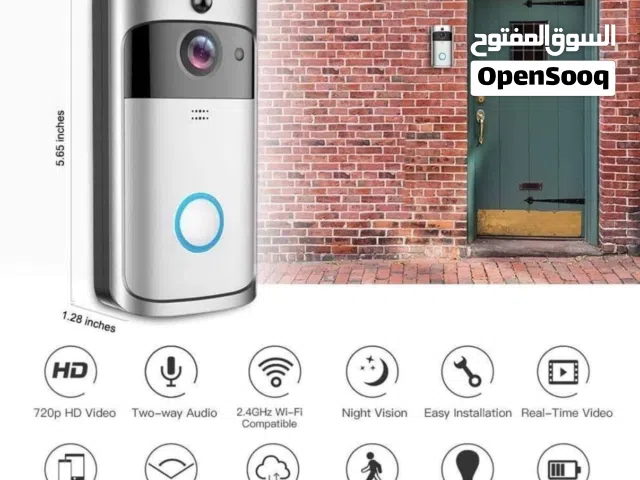 جرس الفيديو الذكي الشهير V5 video doorbell مع اتصال واي فاي وحساس الحركة والرؤية الليلية
