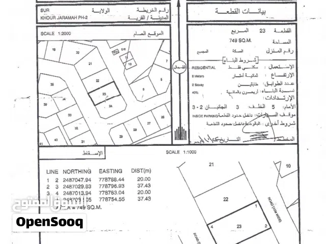 Residential Land for Sale in Al Sharqiya Sur