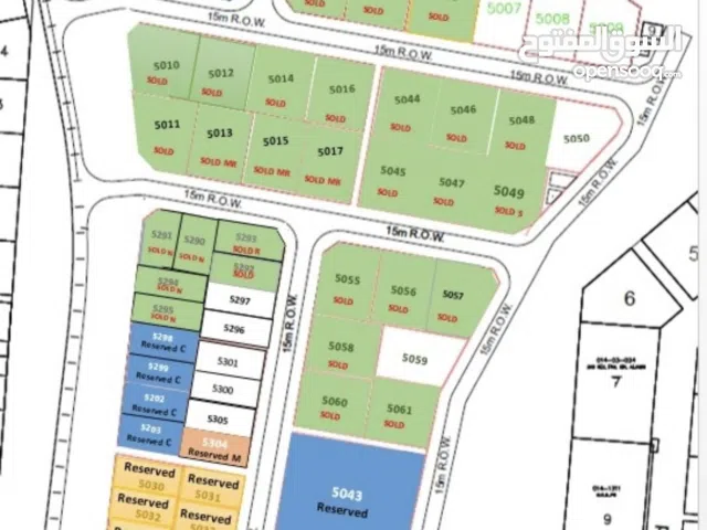 أراضي سكنيه بموقع مميز خلف محكمة في بركاء بمساحات 600 متر
