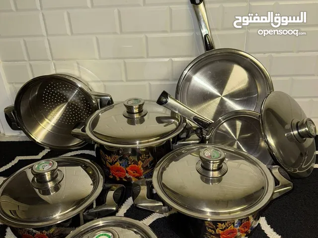 للبيع طقم ستانلس جديد بدون كرتونه 12 قطعه وارد السعودية