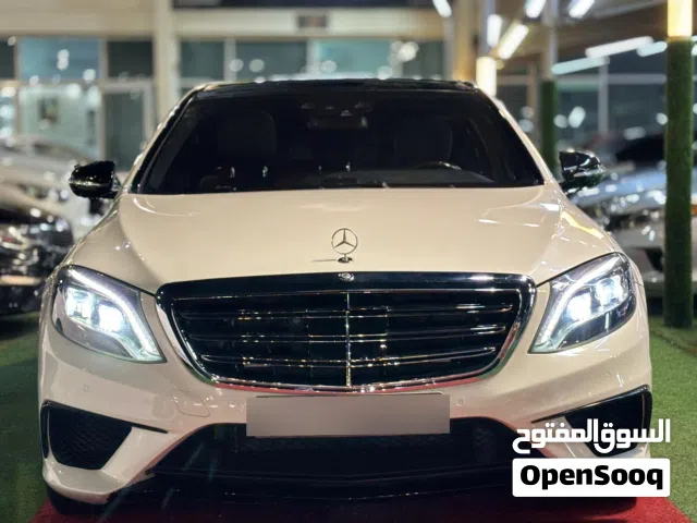 Mercedes S63 AMG V8 5.5L BITURBO 2014 white red and black interior