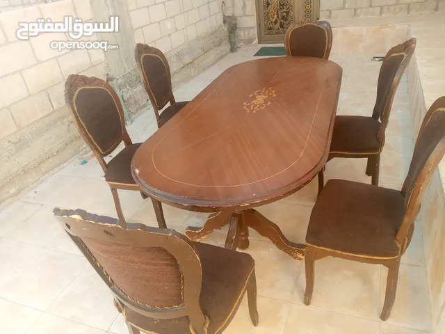 طاولة سفره خشب بلوط بحال وكاله مع ست كراسي