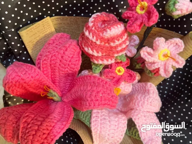 باقة ورد كروشية حسب الطلب