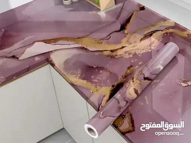 *اصق رول استيكر رخامي حراري يعطي شكل جمالي لمطبخك* *لاصق حراري ولهصق قوي ومتين 100% *عم