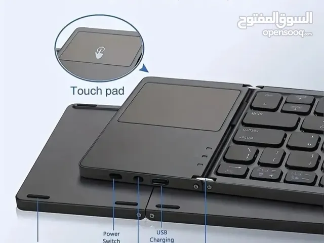 كيبورد بلوتوث متعدد الاستعمال حديث كامل الأوصاف مدمج مع الفأرة
