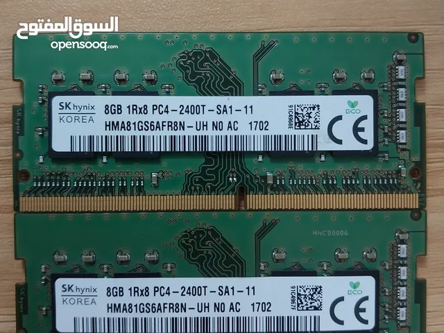 رامات 8 جيجا RAM DDR4 8GB 2400MHZ عدد 2 , الحبة ب 10 دنانير