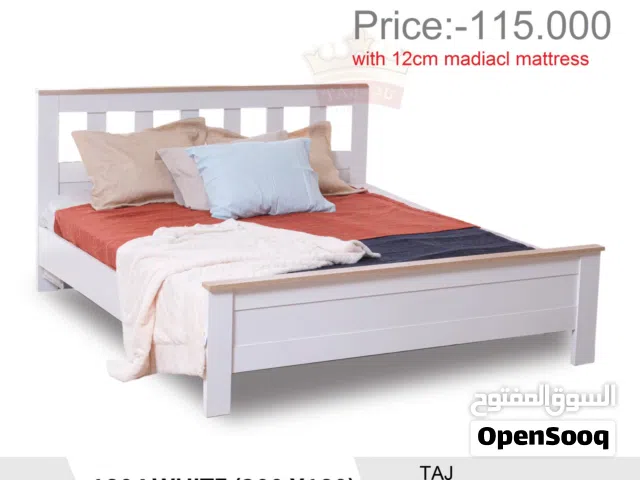 سرير خشبي مزدوج 180×200 مع مرتبة Double Wooden Ded 180x200 with mattress