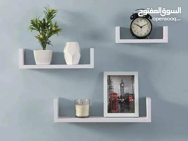 رف خشب ديكور شاشه وحائط حمام مطبخ وغيره