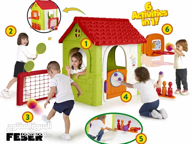 بيت لعب بلاستيكي للأطفال يتضمن 6 أنشطة قابلة للطي