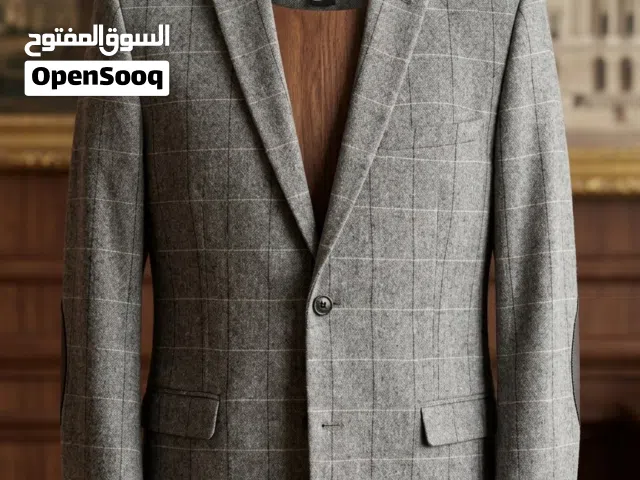 جاكيت كاجوال ماركة H&M لون سكني مربعات انيق وعصري