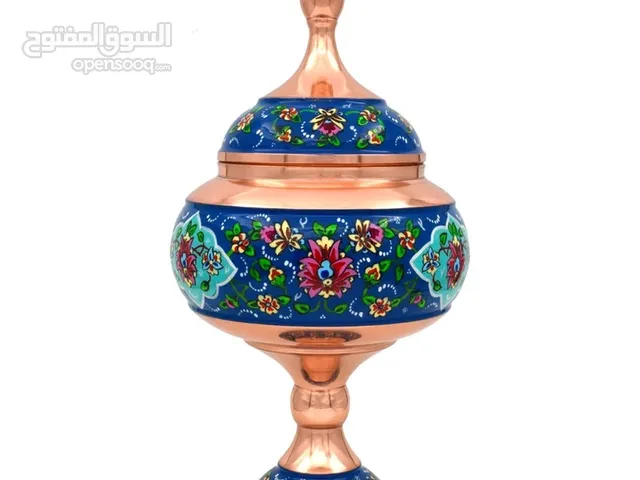 شوكولاية من النحاس مزينة بالمينا اليدوية - تحفة فنية إيرانية فاخرة