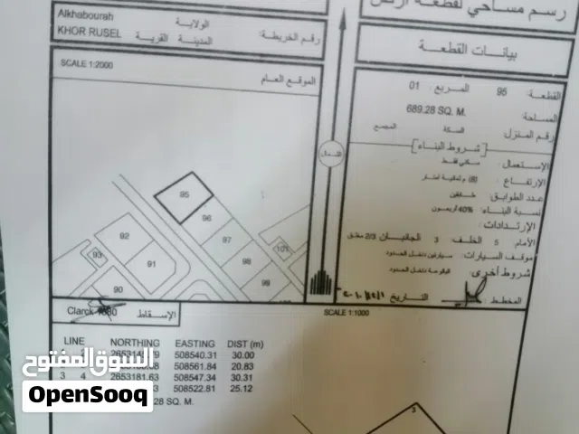 Residential Land for Sale in Al Batinah Al Khaboura