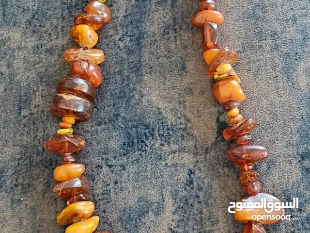 للبيع عقد كهرمان طبيعي أصلي – تحفة مميزة لهواة الأحجار الكريمة