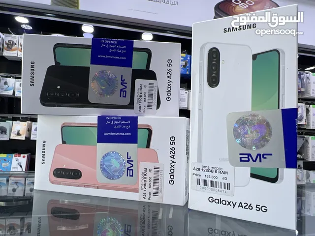 Samsung A26. 5G (128 GB / 6 RAM)  سامسونج الجديد A26  عرض لفترة محدودة  مع بكج (عضمه+كفر+لزقه)