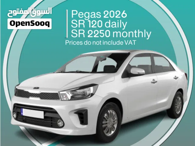 Kia Pegas 2026 for rent in Jeddah - Free delivery for monthly rental