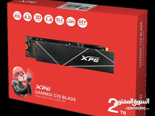 ADATA XPG GAMMIX S70 BLADE 2TB PCIe Gen4 M.2 SSD - WORK WITH PS5 مخصص لبلايستيشن 5 بسرعات عالية