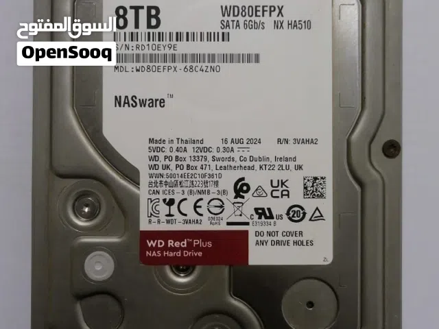 هارد WD Red Plus 8TB أصلي – صحة 100% – استخدام خفيف – مناسب NAS وسيرفرات