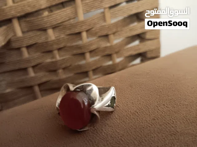 للبيع خاتم ياقوت تلبيس فضة