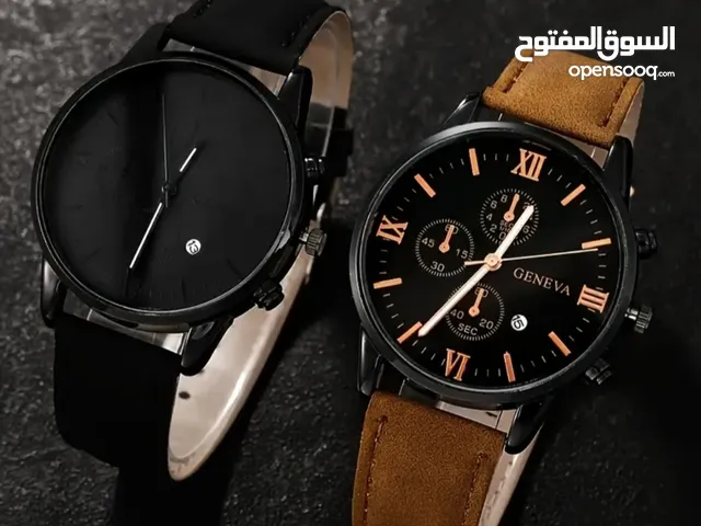 Stylish Men's Watches Black & Brown Leather Strap Brand New.