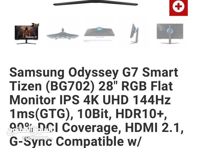 ‏SAMSUNG Smart Odyssey G7 BG702 Smart Tizen 28-inch IPS 4K UHD 144Hz 1ms(GTG