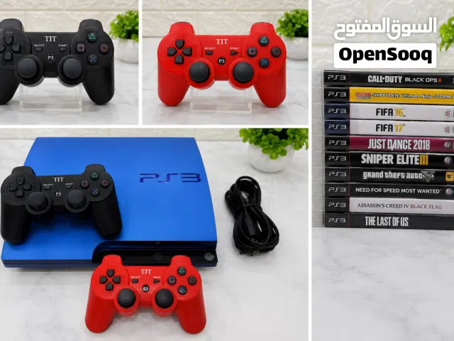 playstation 3 two wireless controllers and 10 games