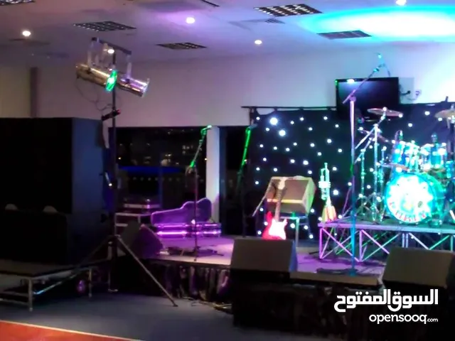 sound and light with stage with fireworks and DJ for your special event